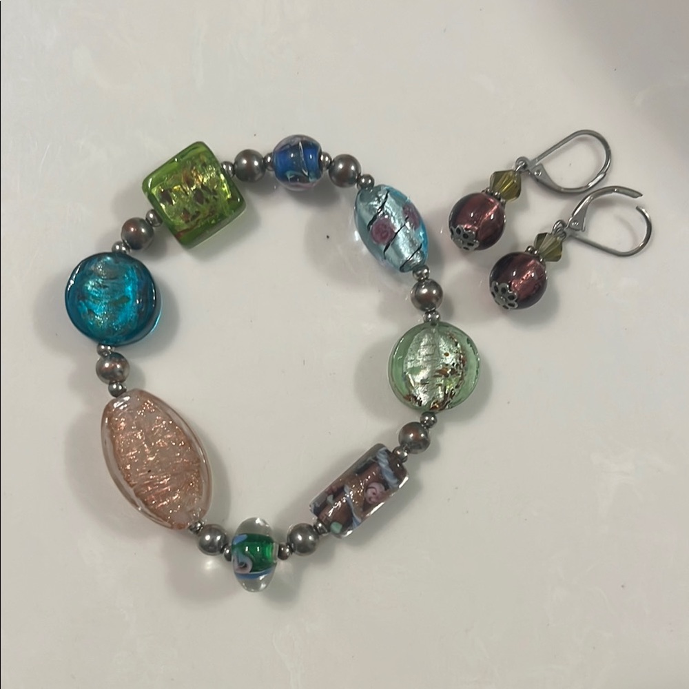 Green and Blue Beaded Bracelet